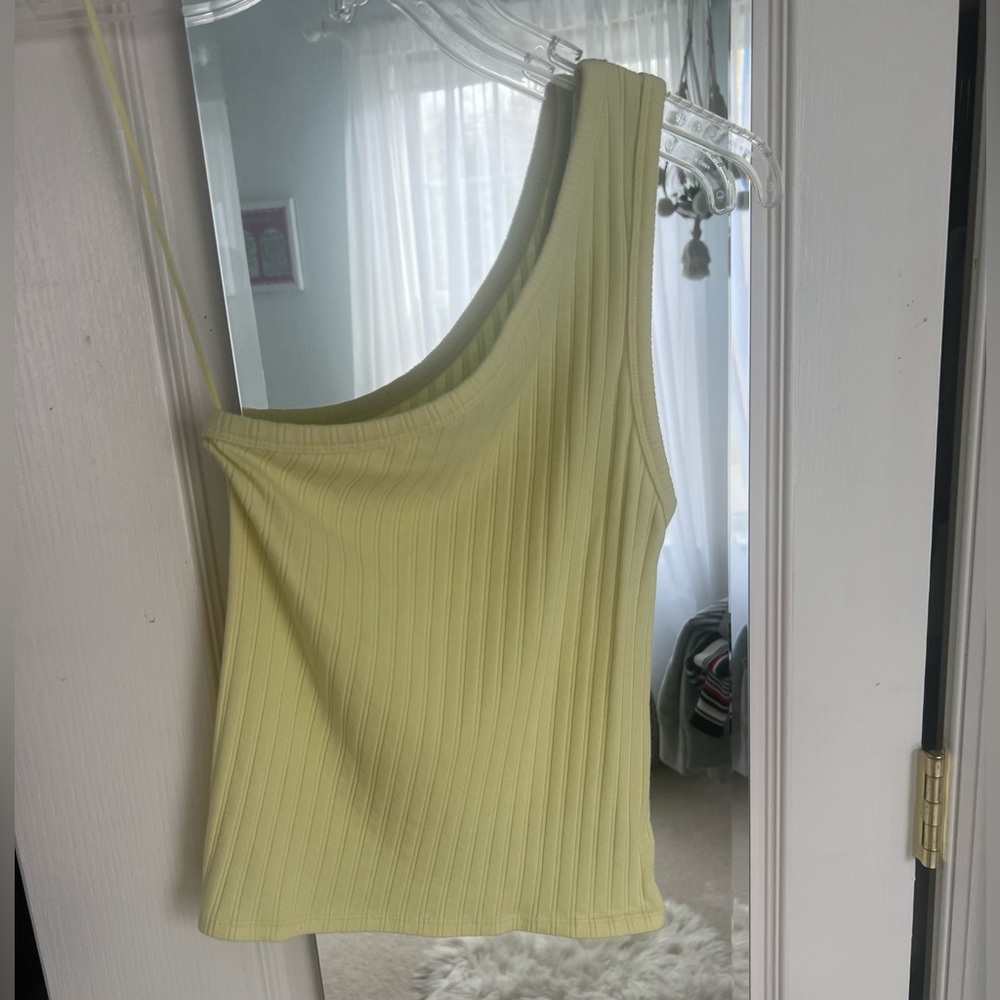 Yellow American Eagle one shoulder top